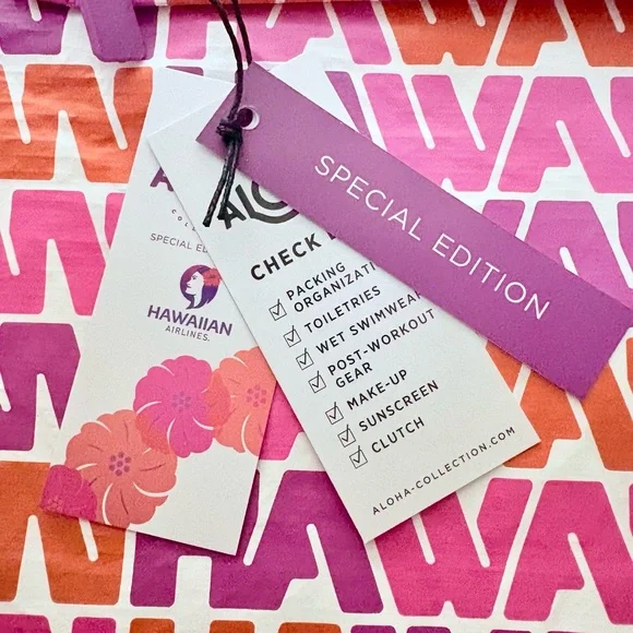 ALOHA COLLECTION X HAWAIIAN AIRLINES Vintage 1970’s Logo Small Pouch - Picture 2 of 2